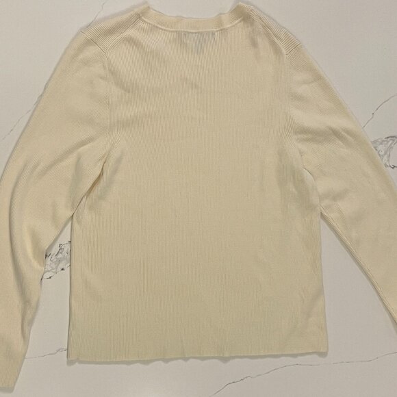 Banana Republic Ribbed Supima Cotton long sleeve sweater Crew neck - Cream - XL - Picture 2 of 8